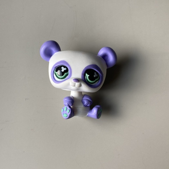 Littlest Pet Shop LPS Panda Bear Monopoly White Purple Authentic Clover Eyes - Picture 2 of 6